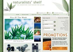 Naturalists' Shelf web design